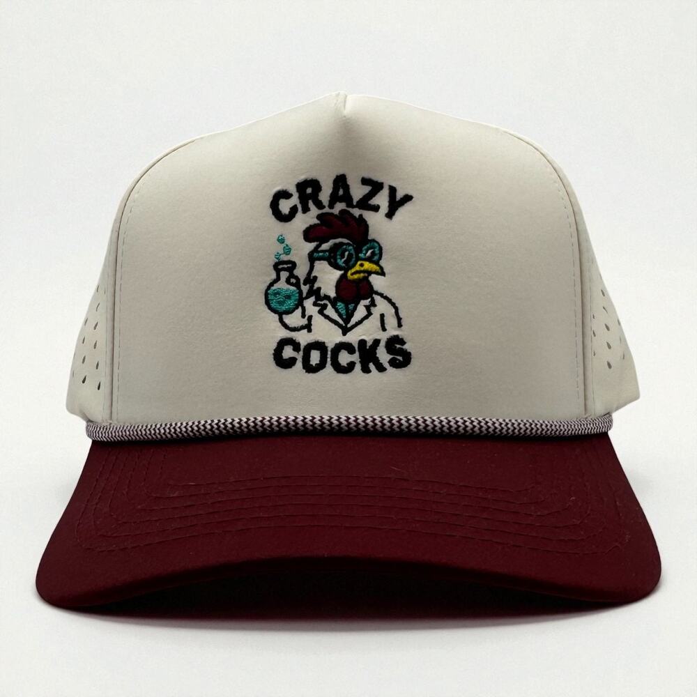 Crazy Cocks Embroidered Trucker Hat | Funny Rooster Snapback | Mad Capper